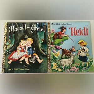 2 little golden books Heidi and Hansel & Gretel 1954